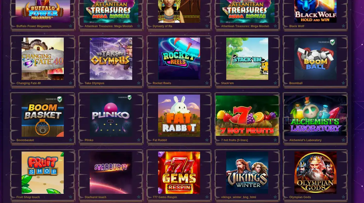 Интерфейс регистрации Norm casino